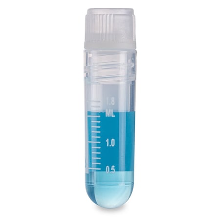 Globe Scientific Cryogenic Vials, 2.0ml, Sterile, Internal Threads, Attached Screwcap with O-ring seal, RB, PG, WS, 500PK 3034-2-RB